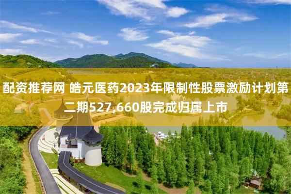 配资推荐网 皓元医药2023年限制性股票激励计划第二期527,660股完成归属上市