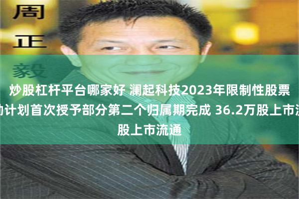 炒股杠杆平台哪家好 澜起科技2023年限制性股票激励计划首次授予部分第二个归属期完成 36.2万股上市流通