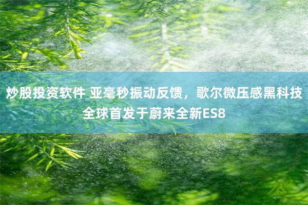 炒股投资软件 亚毫秒振动反馈，歌尔微压感黑科技全球首发于蔚来全新ES8
