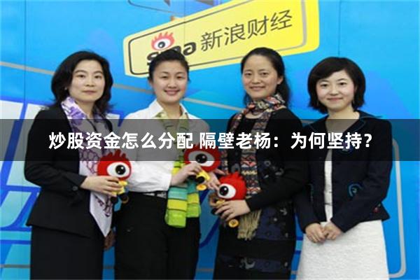 炒股资金怎么分配 隔壁老杨：为何坚持？