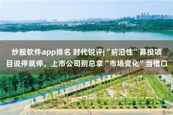 炒股软件app排名 时代锐评|“前沿性”募投项目说停就停,上市公司别总拿“市场变化”当借口