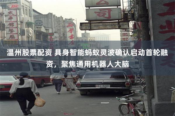 温州股票配资 具身智能蚂蚁灵波确认启动首轮融资，聚焦通用机器人大脑