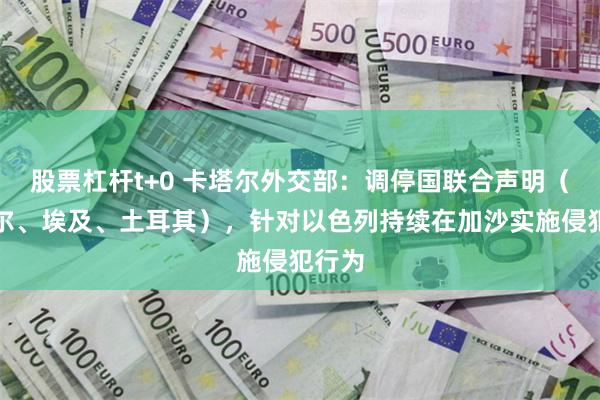 股票杠杆t+0 卡塔尔外交部：调停国联合声明（卡塔尔、埃及、土耳其），针对以色列持续在加沙实施侵犯行为