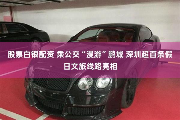 股票白银配资 乘公交“漫游”鹏城 深圳超百条假日文旅线路亮相