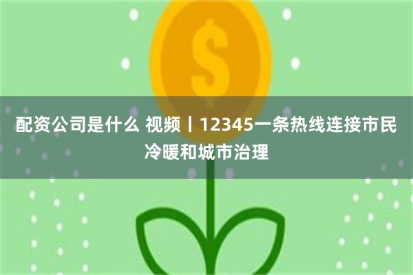 配资公司是什么 视频丨12345一条热线连接市民冷暖和城市治理